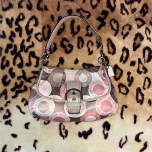 ✨ RARE Vintage Coach Soho Optic Signature Flap Bag | Pink Multi Y2K Barbiecore